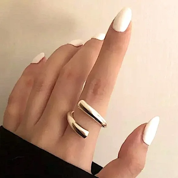 NEW STERLING SILVER ADJUSTABLE RESIZABLE MINIMALIST RING SET - Picture 5 of 10